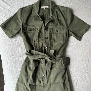 Madewell Olive Green Utility Jumpsuit - Straight Leg
